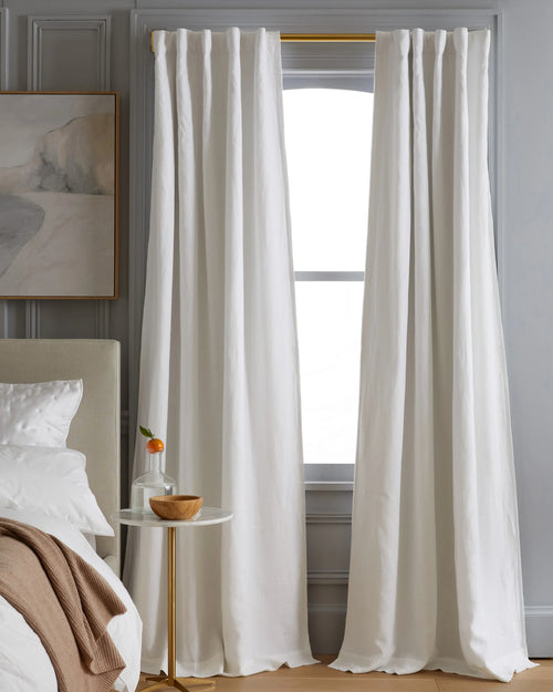 European Linen Room Darkening Curtain - Single Panel - 48x84 / White