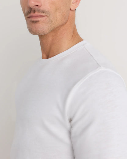 100% Organic Cotton Slub Long Sleeve Tee - S / Classic White