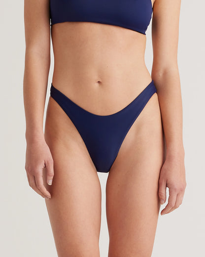 Italian High-Leg Bikini Bottom - XS / Mocha Midi Dot