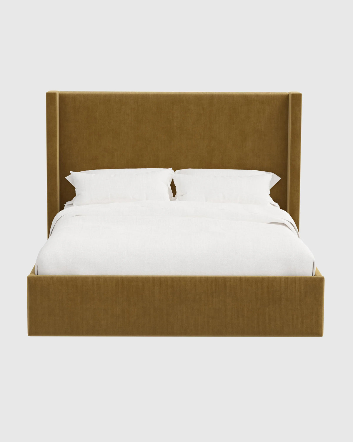 Wingback Bed in Performance Velvet - Full / Walnut