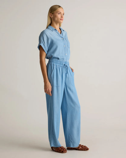Pull-On Tencel Chambray Pants - XS / Medium Indigo