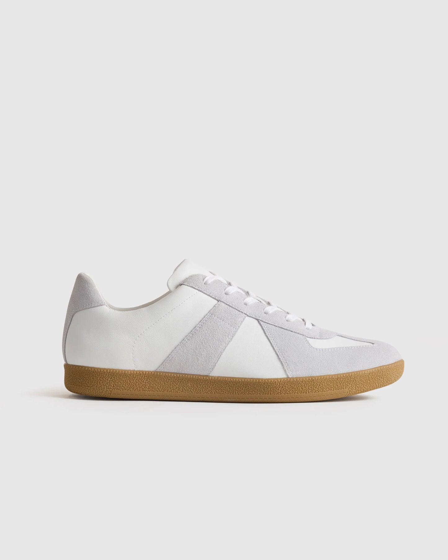Italian Leather & Suede Lifestyle Trainer - 7 / White