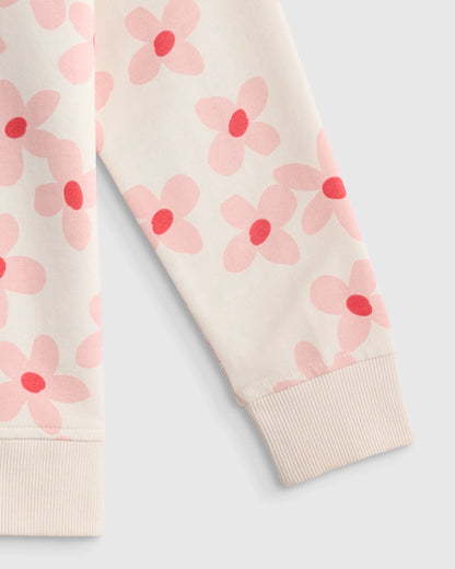 Organic Cotton French Terry Crew Neck Sweatshirt - 2T / Heart Graphic