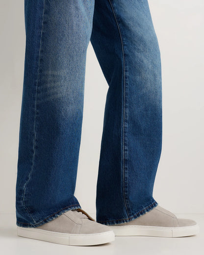 Italian Suede Tailored Sneaker - 7 / Fog
