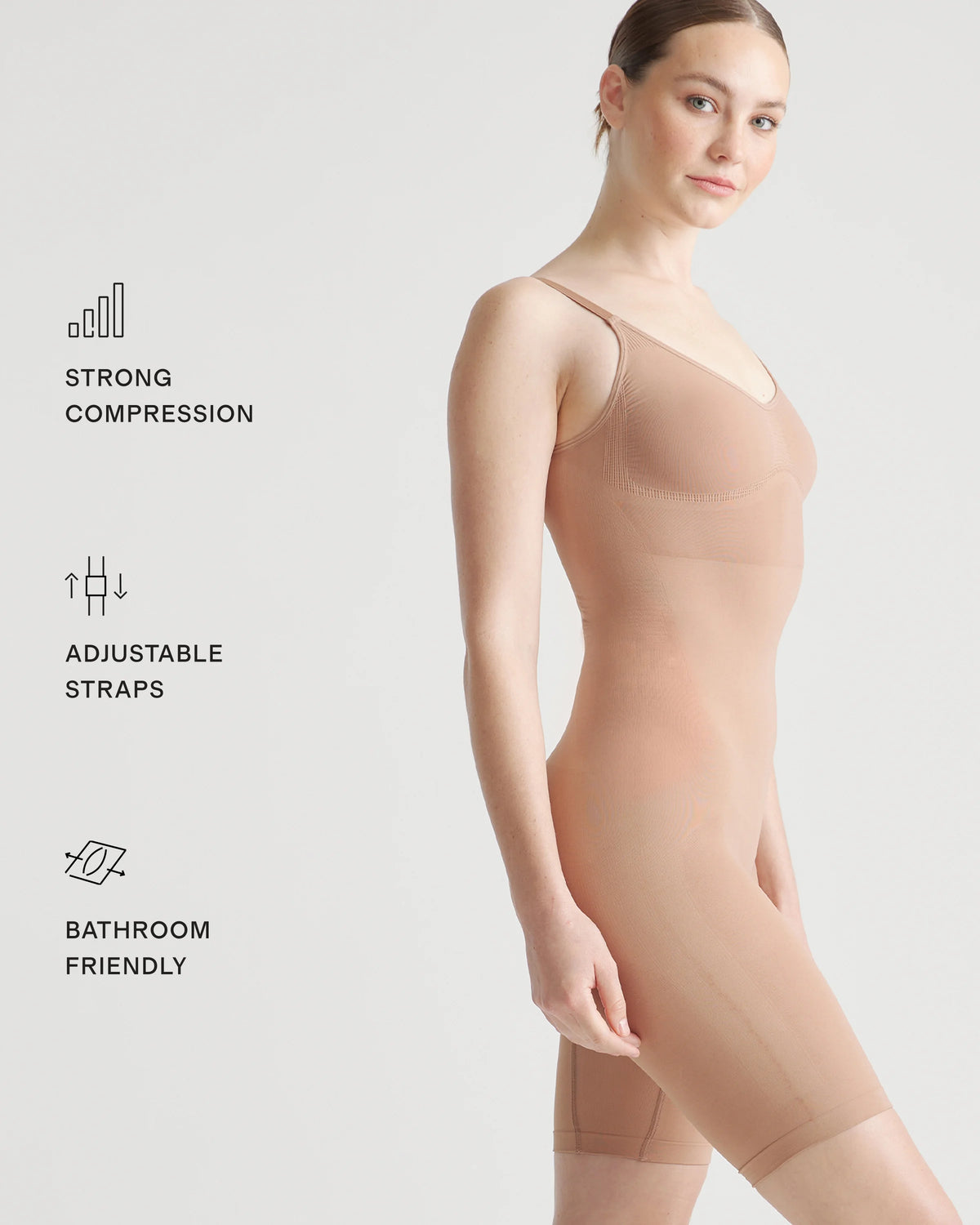 Sculpting Mid-Thigh Bodysuit - XS / Black