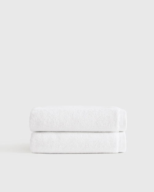 Plush Organic Turkish Cotton Hand Towel (Set of 2) - One Size / White