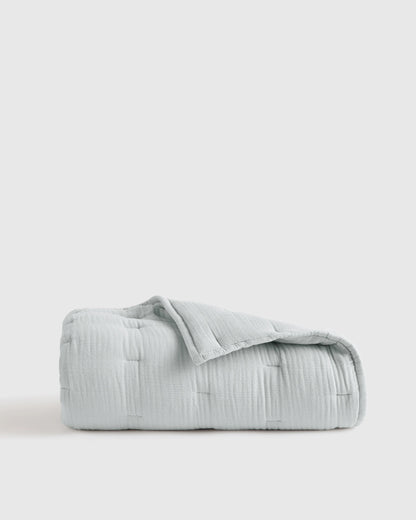 Organic Cotton Gauze Toddler Quilt - One Size / White