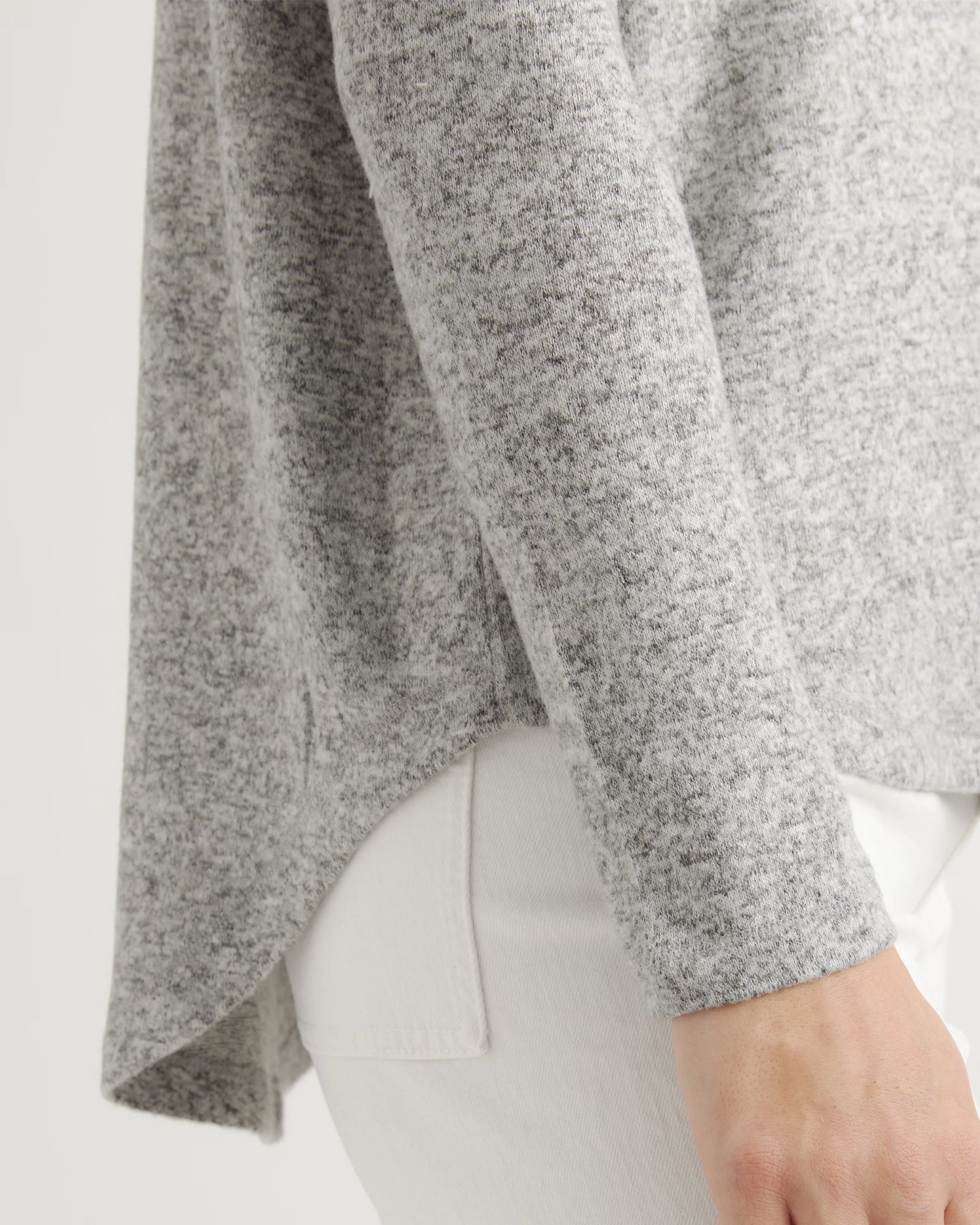 Brushed Long Sleeve Lounge Tee - XS / Heather Grey