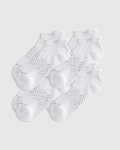 Everyday Cotton Pilates Gripper Ankle Socks (4-pack) - S / White
