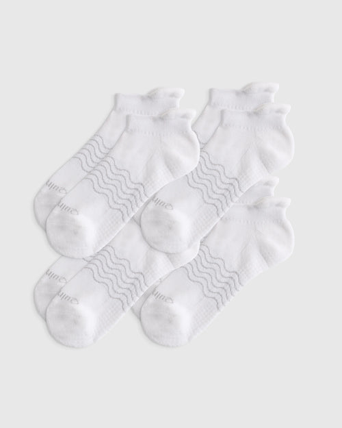 Everyday Cotton Pilates Gripper Ankle Socks (4-pack) - S / White