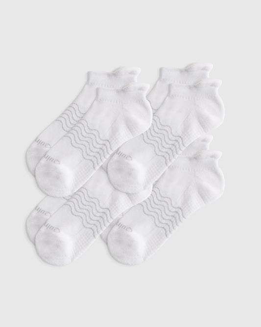 Everyday Cotton Pilates Gripper Ankle Socks (4-pack) - S / White