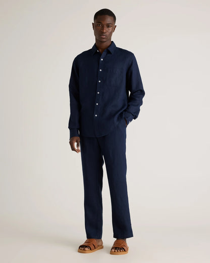 100% European Linen Pants - S / Bayberry Olive