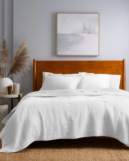 Organic Cotton Gauze Dream Quilt - Twin / Dried Sage