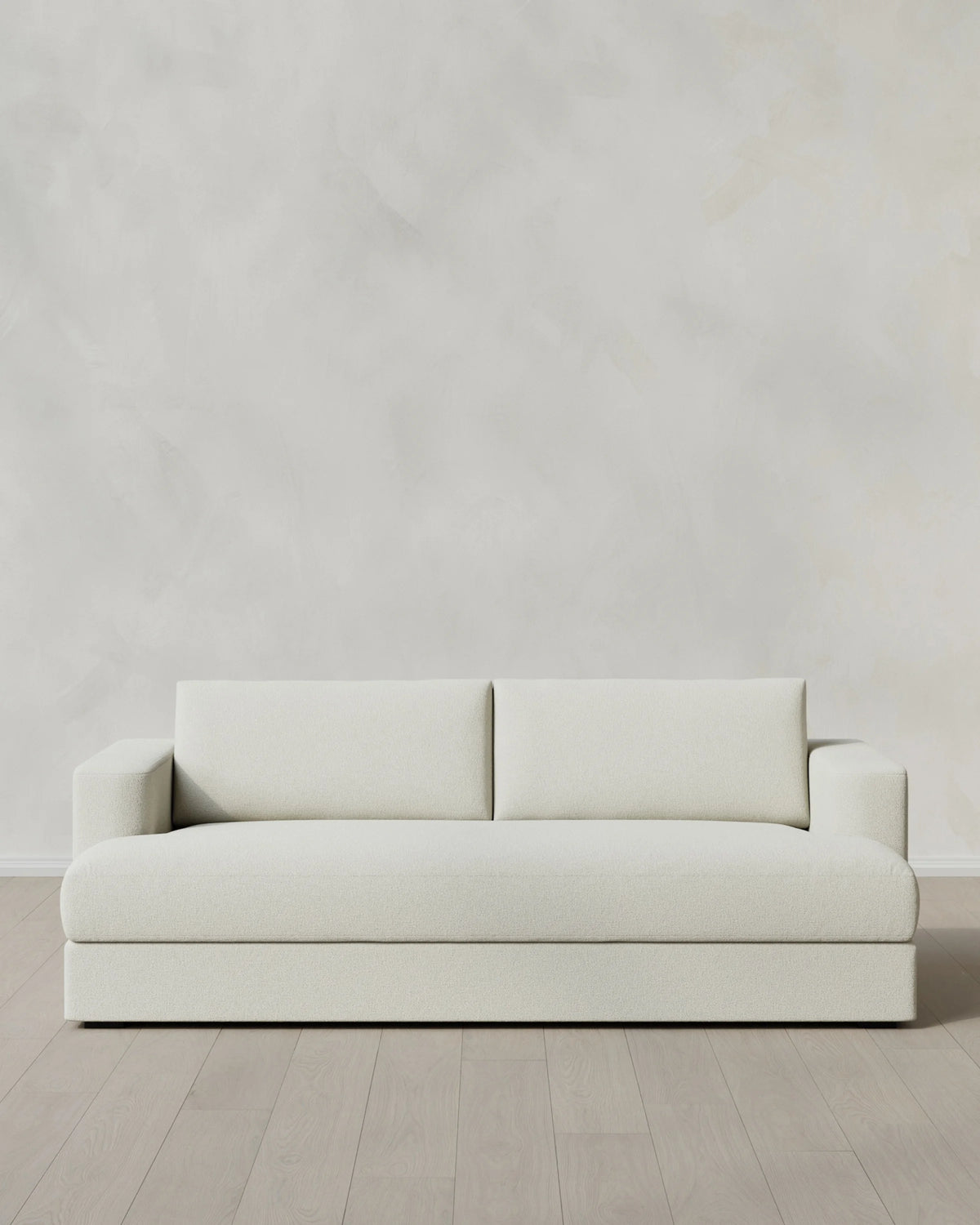 Sierra Curved Arm Sofa in Performance Basketweave - 7ft / Flax