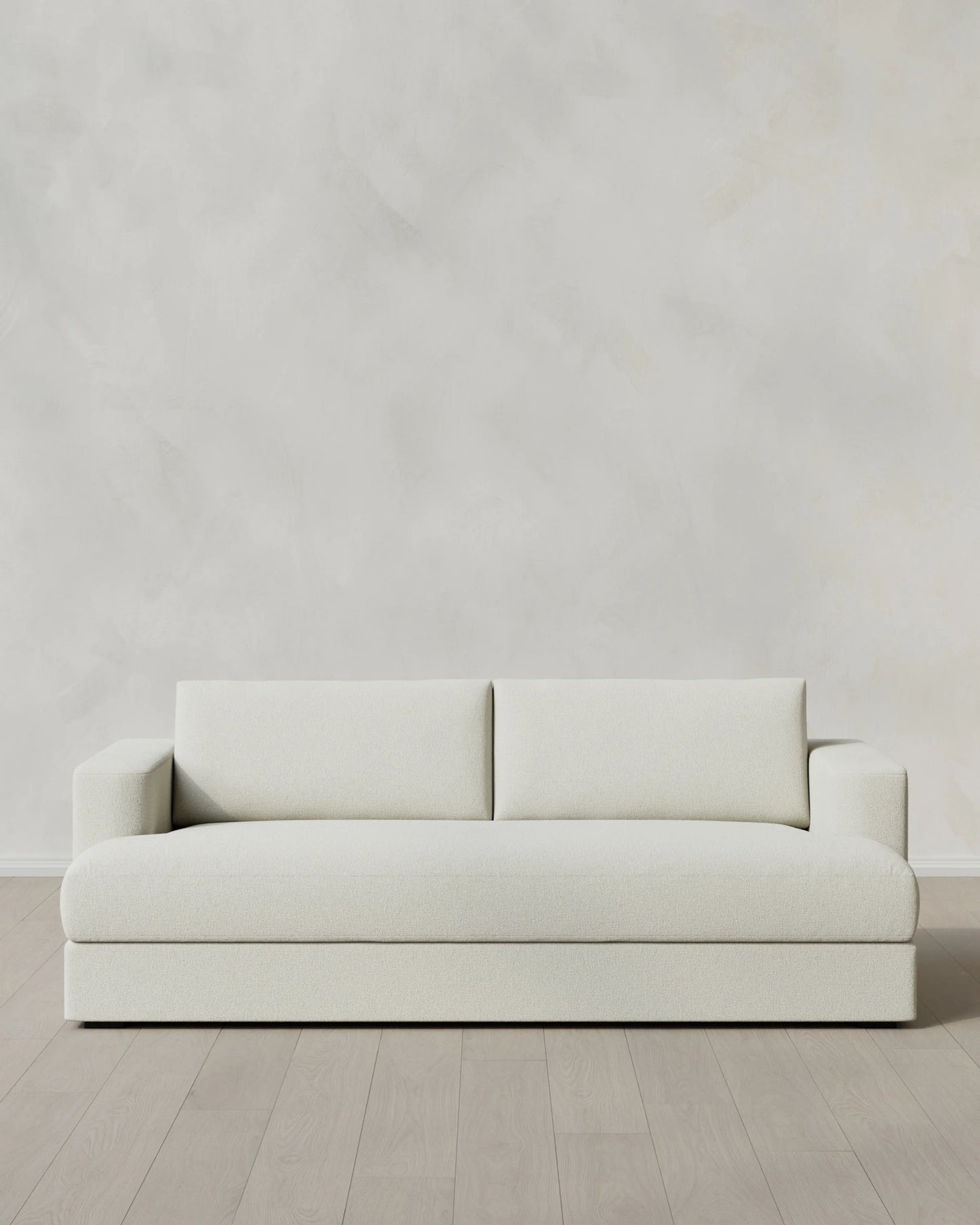 Sierra Curved Arm Sleeper Sofa in Performance Basketweave - One Size / Flax