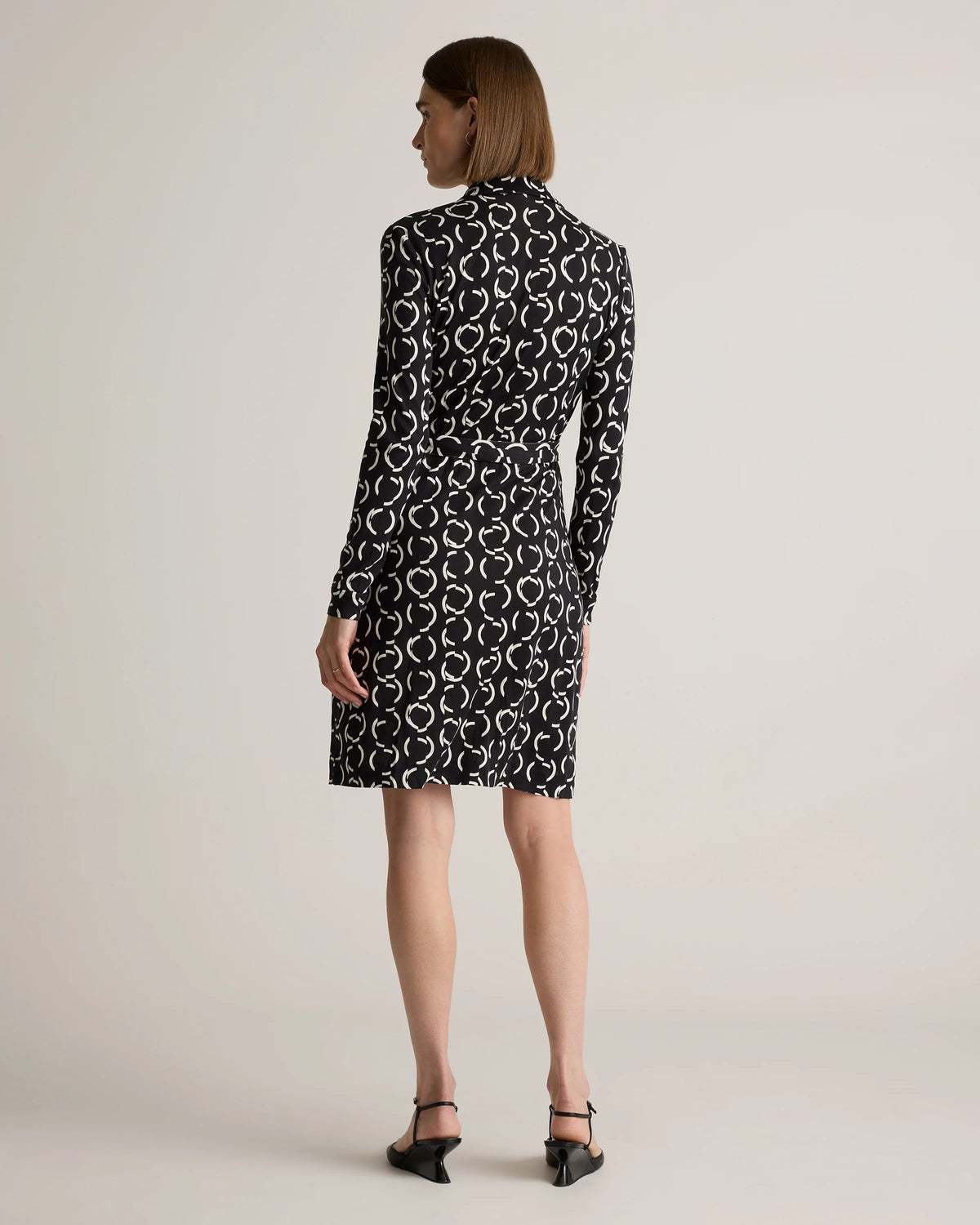 100% Silk Jersey Mini Wrap Dress - XS / Evergreen