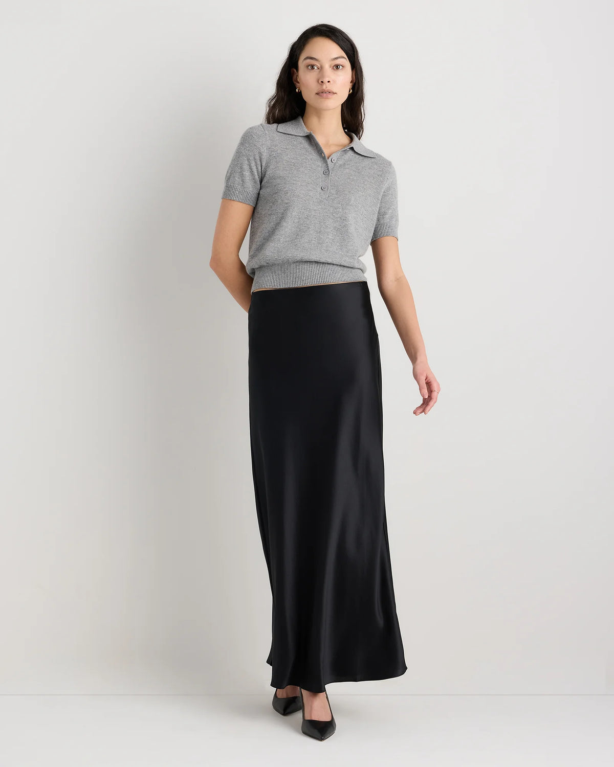 Mongolian Cashmere Short Sleeve Polo - XS / Oatmeal