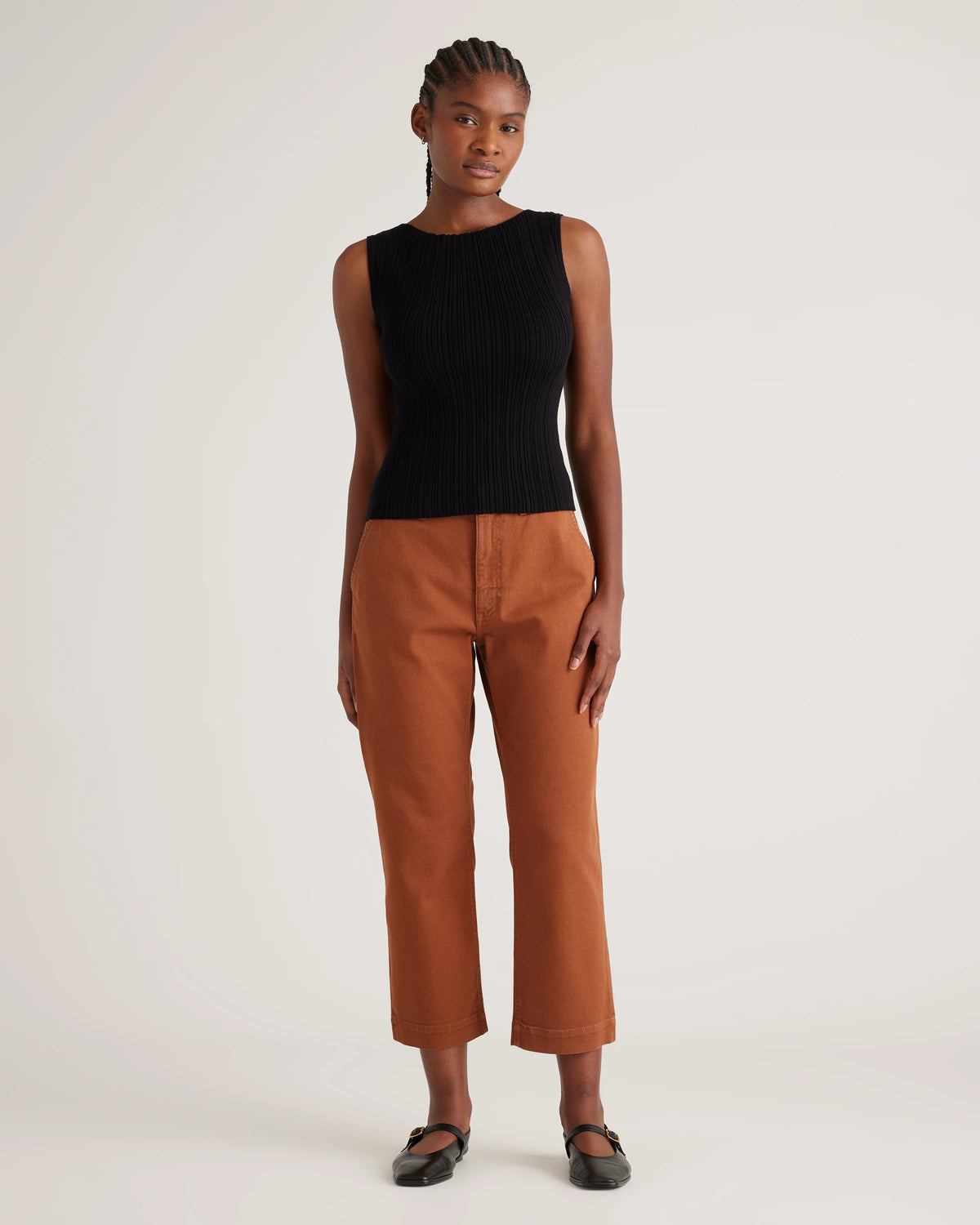 Cotton Cashmere Ribbed Tank - XS / Heather Oatmeal