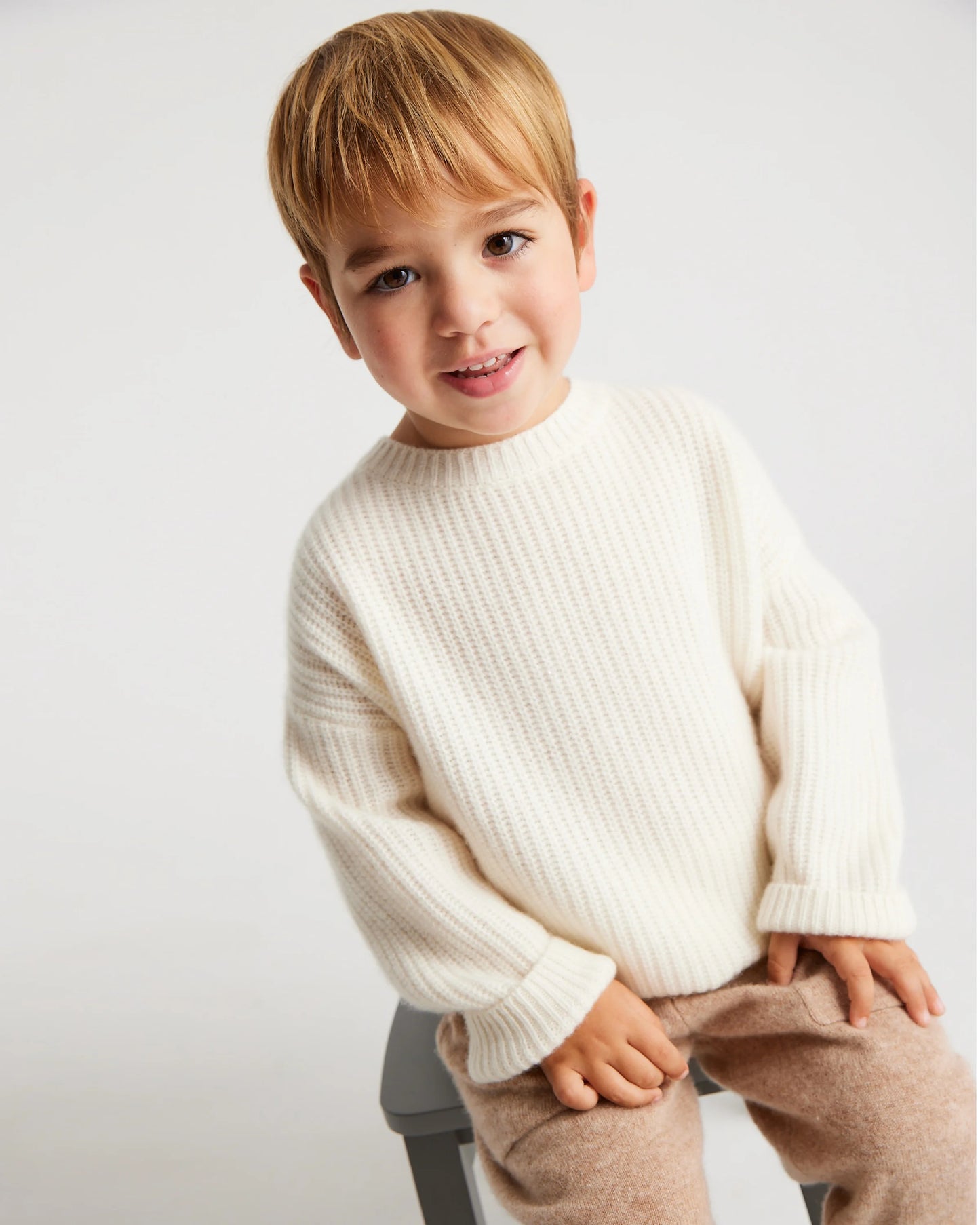 Washable Cashmere Fisherman Tunic Sweater - 2T / Ivory