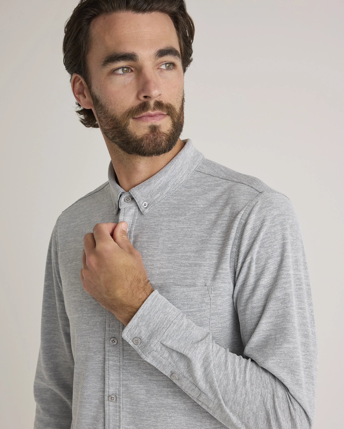 ProPique Performance Button Down - S / Light Grey