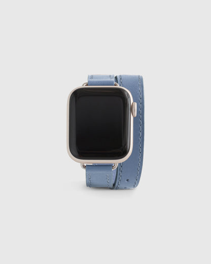Leather Double Wrap Smartwatch Band - 38mm - 42mm / Dark Green