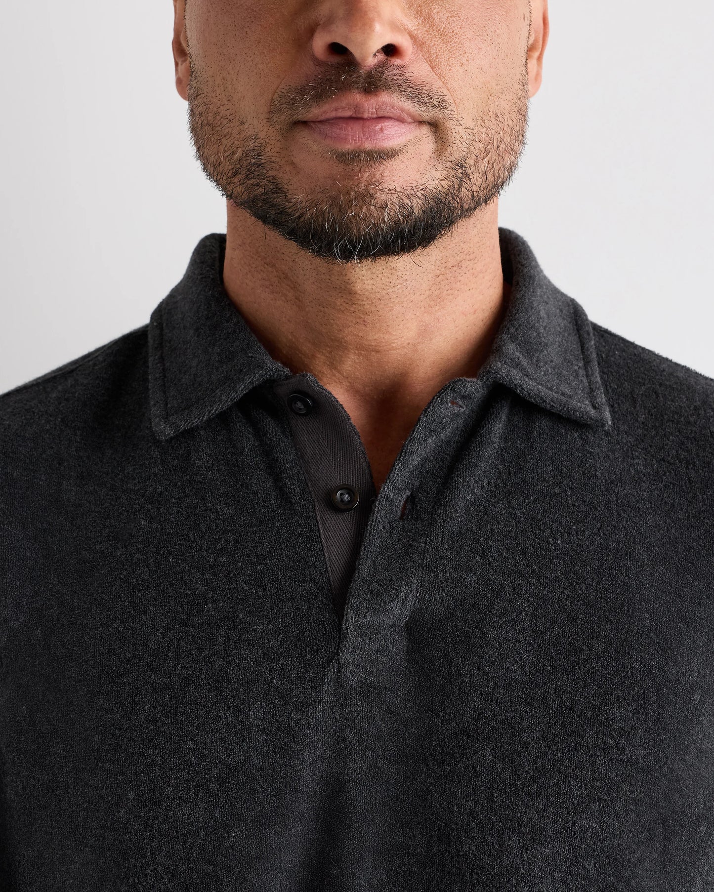 100% Organic Cotton Terry Towel Polo - S / Charcoal
