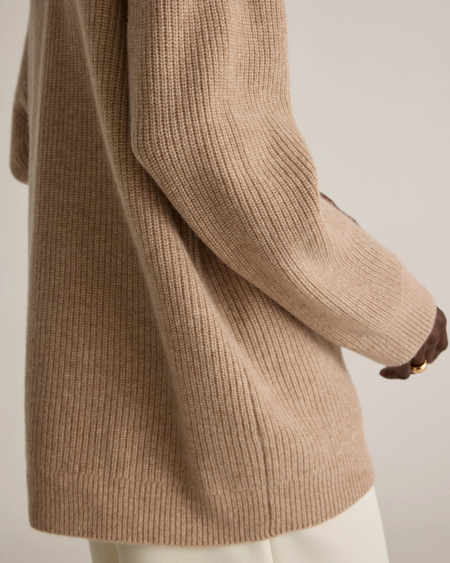 Mongolian Cashmere Oversized Boyfriend Cardigan Sweater - XS / Brown