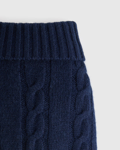 Mongolian Cashmere Cable Knit Dog Sweater - XS / True Navy