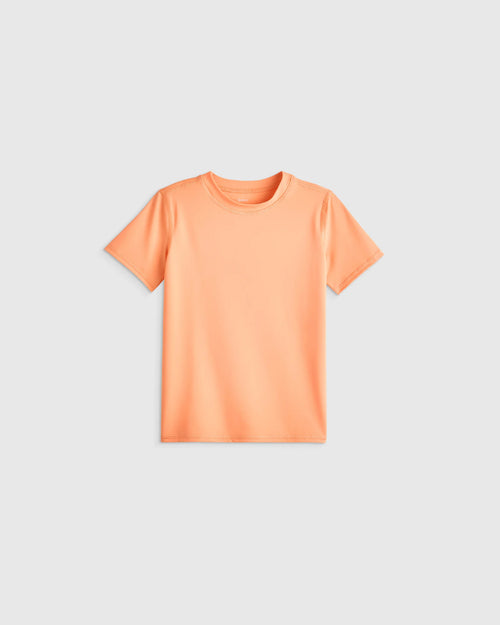 Short Sleeve Rash Guard Top - 2T / Coral Orange