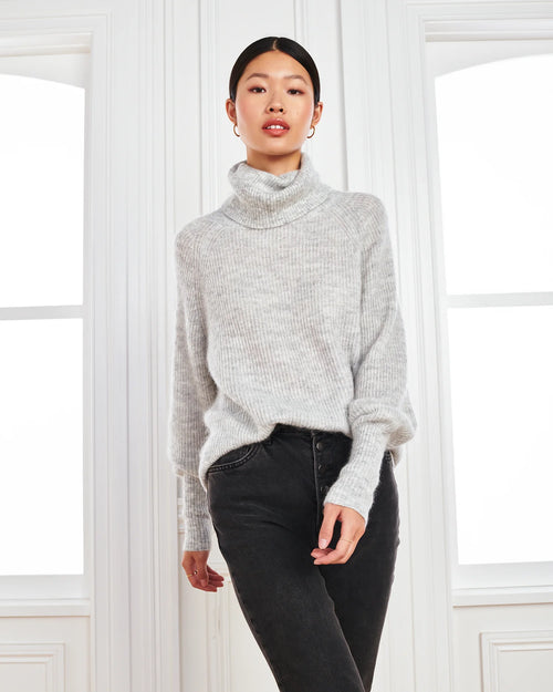Baby Alpaca-Wool Turtleneck - XS / Light Grey