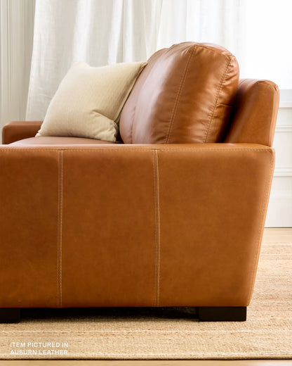 Stillman U Sectional in Leather - One Size / Auburn