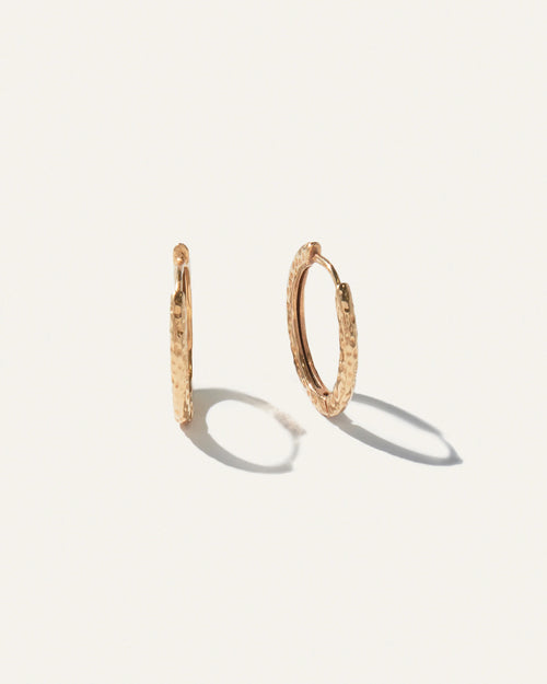 Hammered Nina Small Hoops - One Size / Gold Vermeil