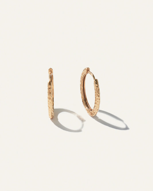 Hammered Nina Small Hoops - One Size / Gold Vermeil