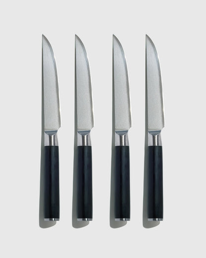 Essential Japanese Damascus Steel Steak Knife Set - One Size / No Color