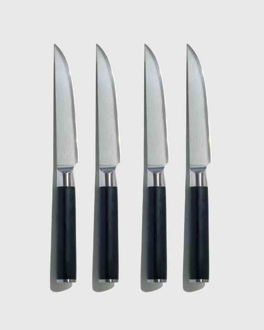 Essential Japanese Damascus Steel Steak Knife Set - One Size / No Color
