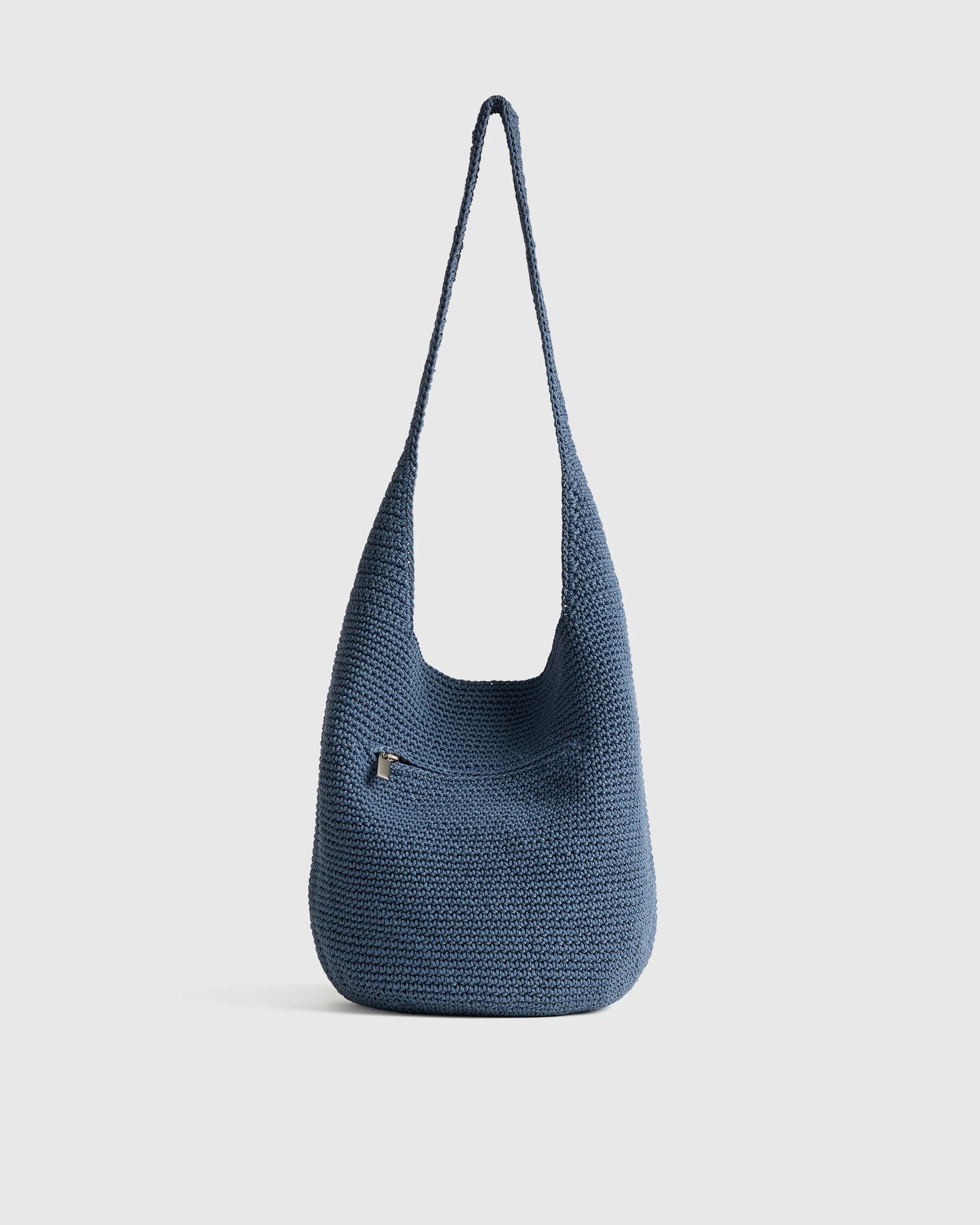 Hand Crochet Hobo Shoulder Bag - One Size / Black