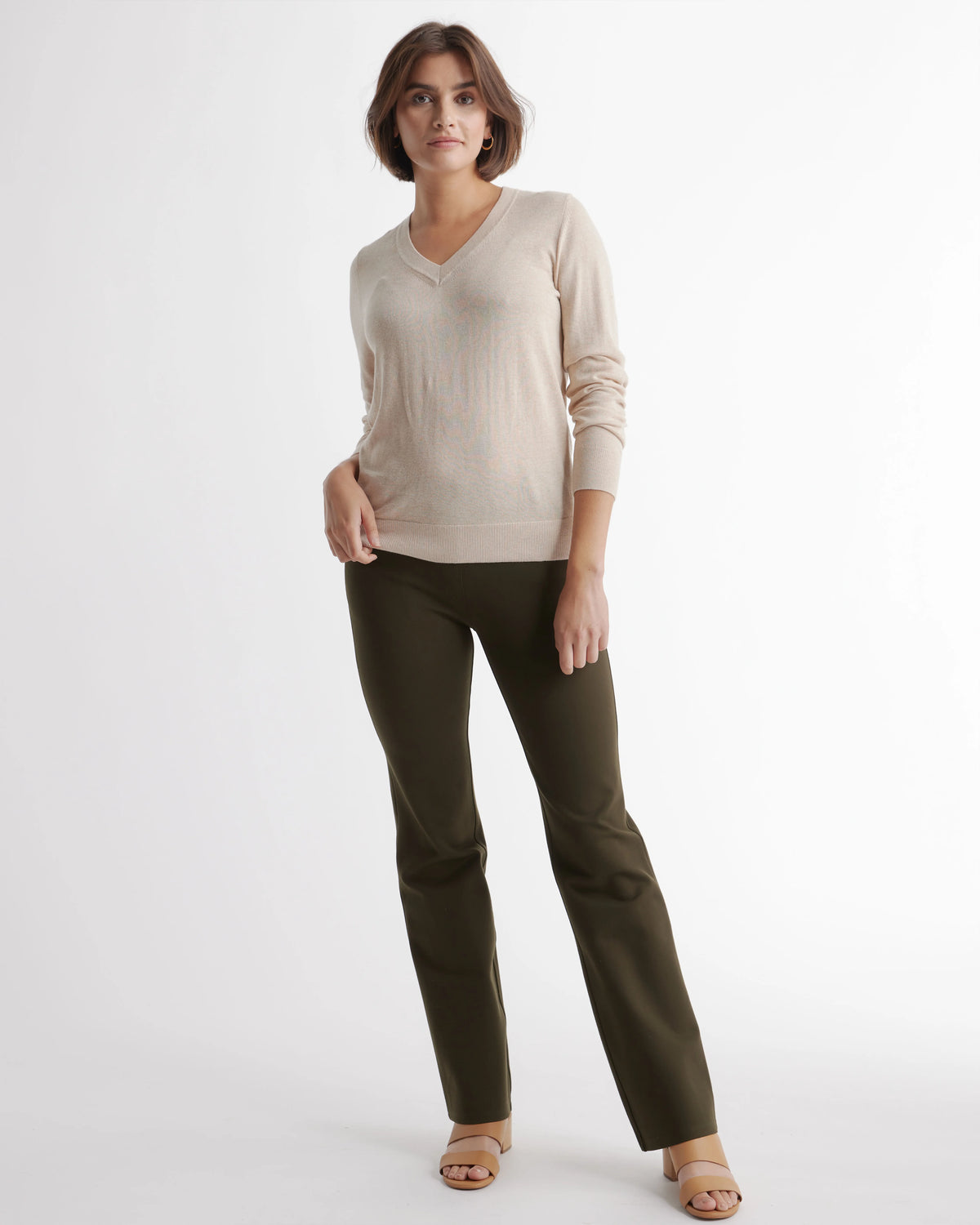 Ultra-Stretch Ponte Bootcut Pants - XS / Roasted Pecan