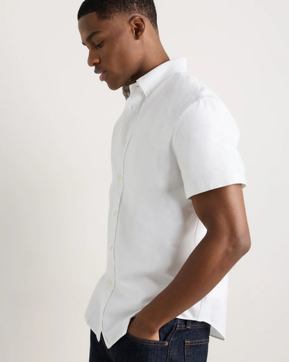 100% Organic Cotton Short Sleeve Oxford Shirt - S / Dark Coal