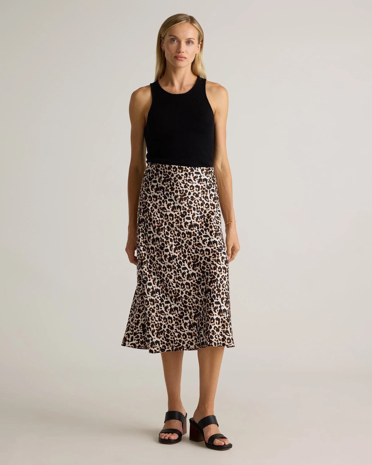 100% Washable Silk Skirt - XS / Champagne