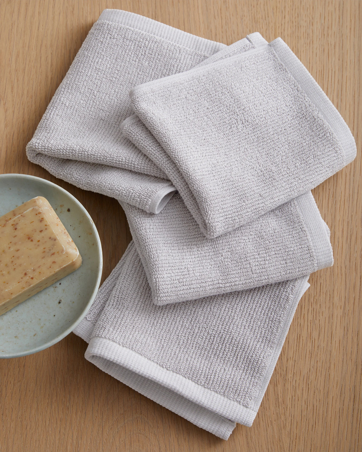Turkish Ribbed Quick Dry Bath Towel Bundle - One Size / White