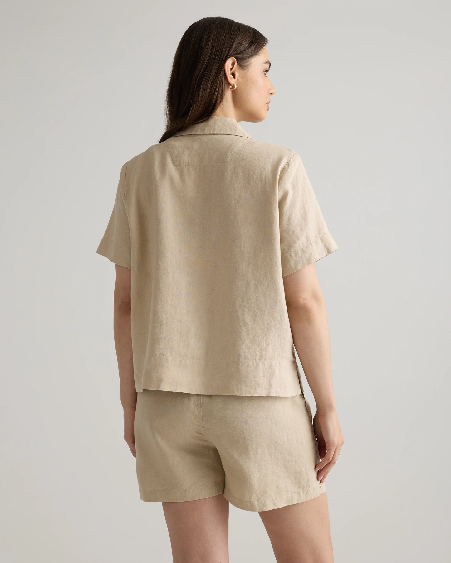 100% European Linen Short Sleeve Shirt - XS / Moonstone Blue
