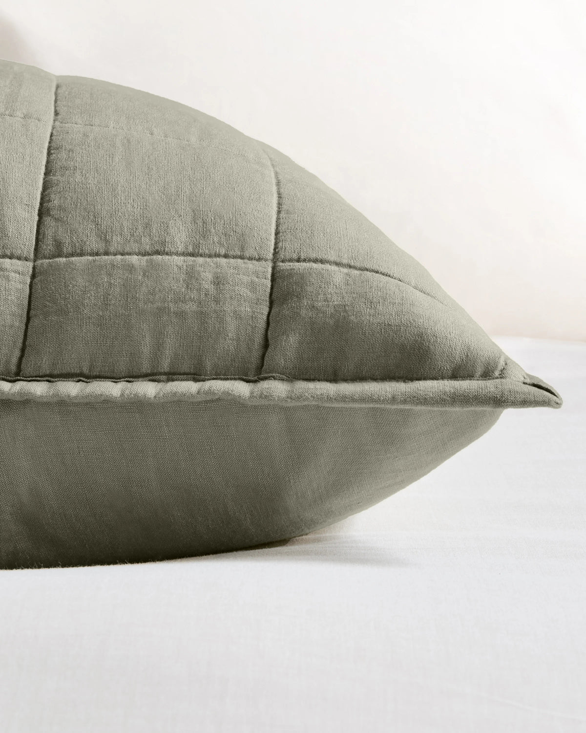 European Linen Box Quilted Euro Sham - Euro / Navy