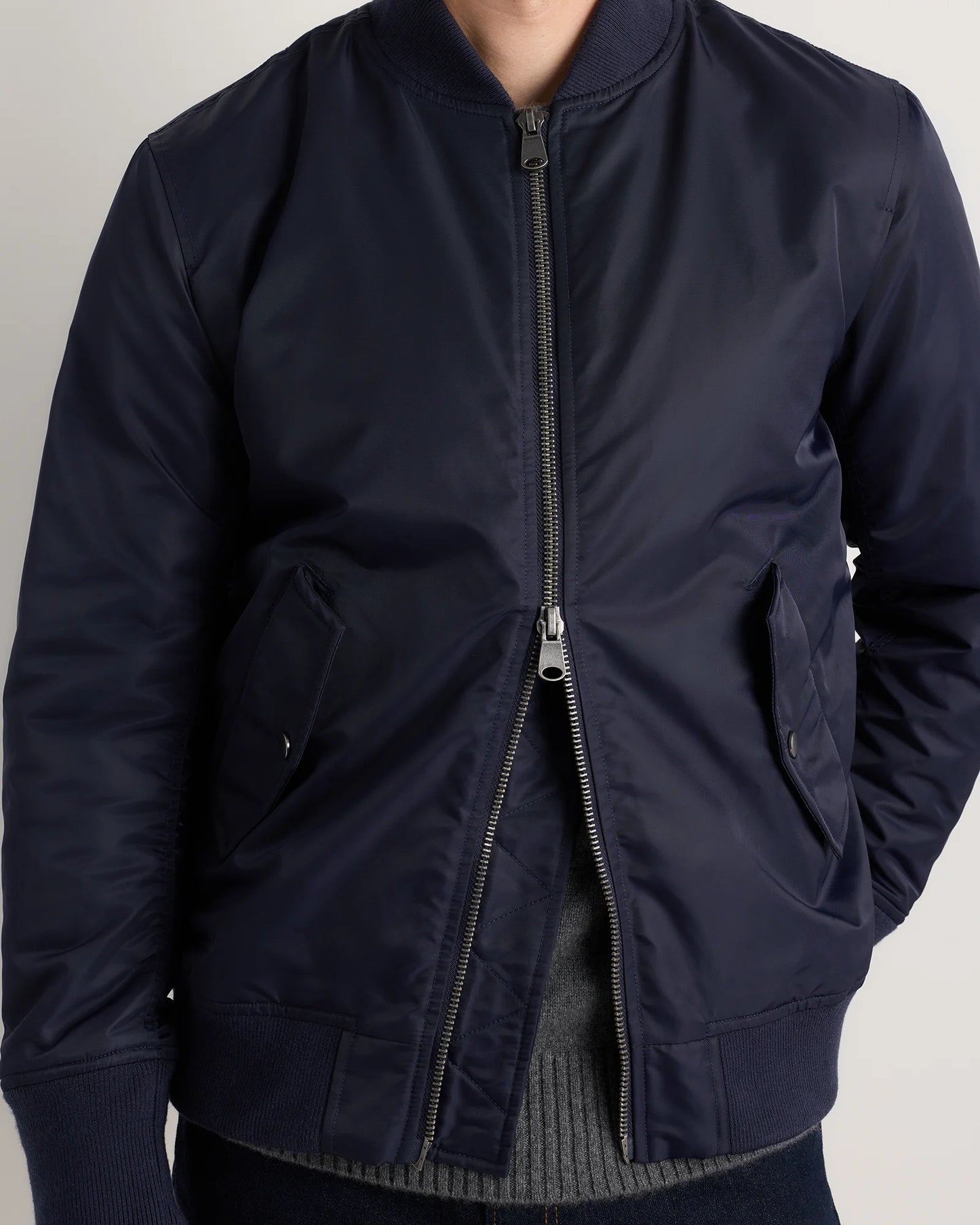 Flight Nylon Bomber Jacket - S / Navy