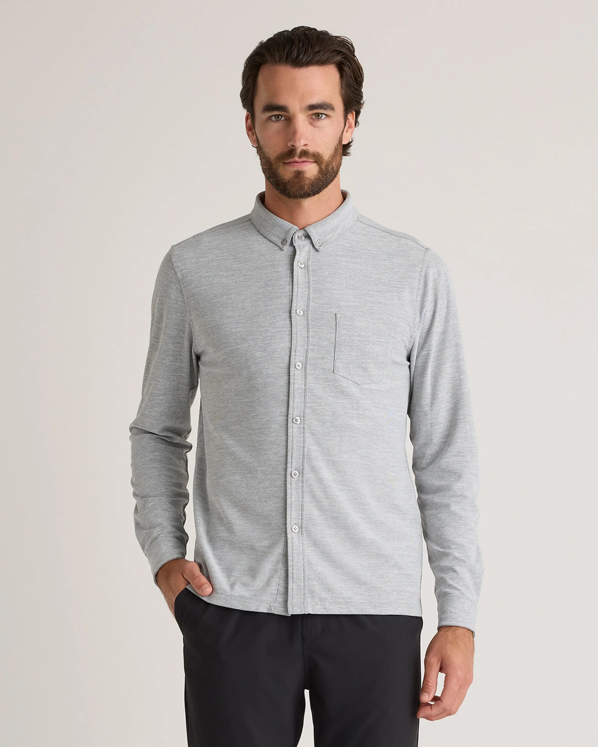 ProPique Performance Button Down - S / Light Grey