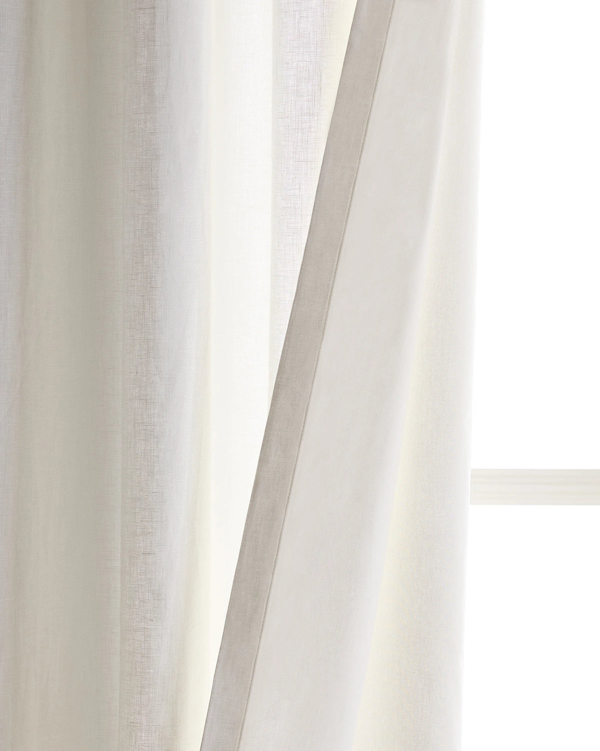 European Linen Grommet Curtain - Single Panel - 48x84 / White
