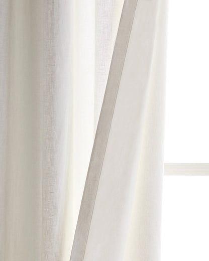 European Linen Grommet Curtain - Single Panel - 48x84 / White