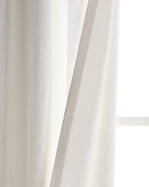 European Linen Grommet Curtain - Single Panel - 48x84 / White