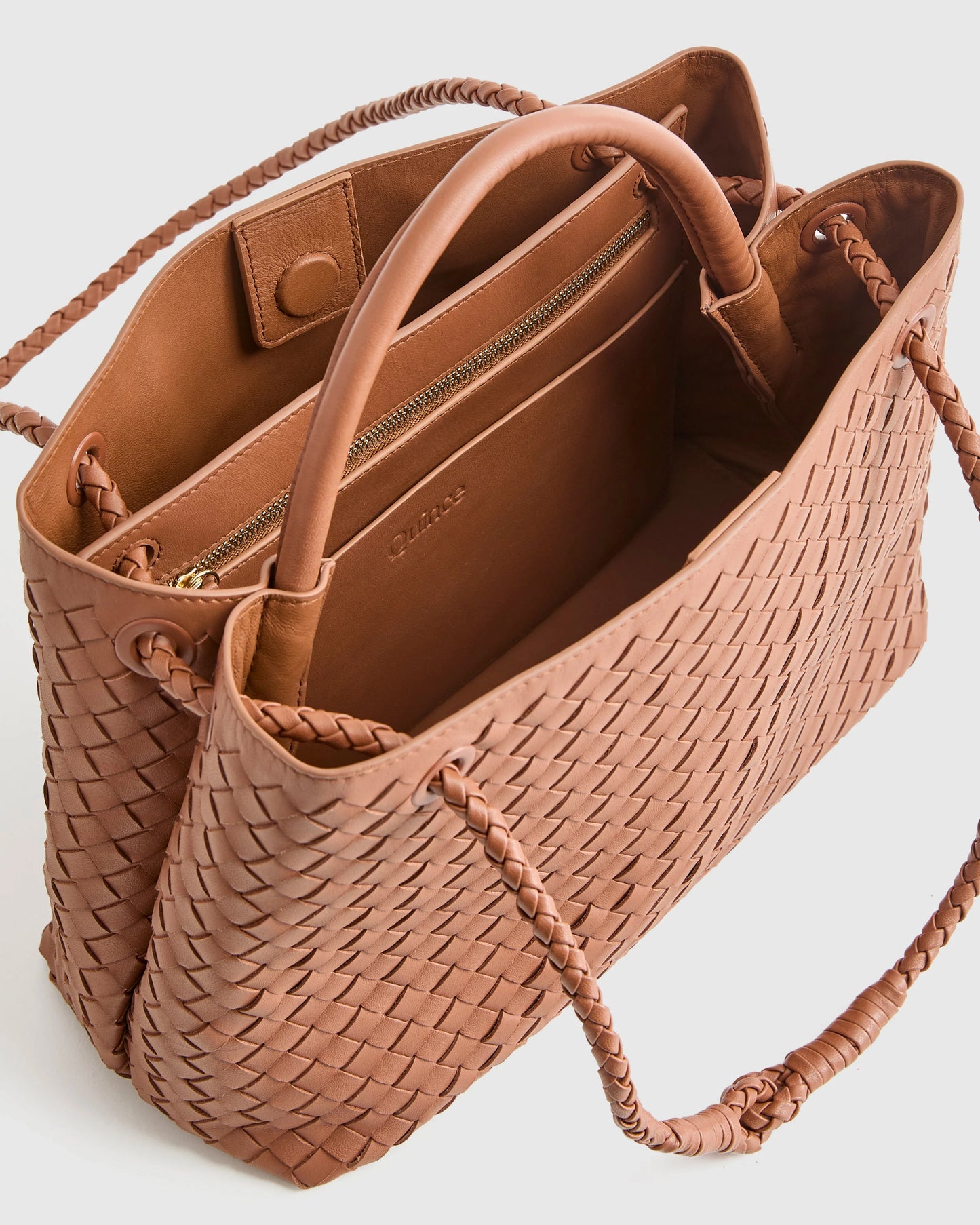Romy Handwoven Satchel - One Size / Cognac