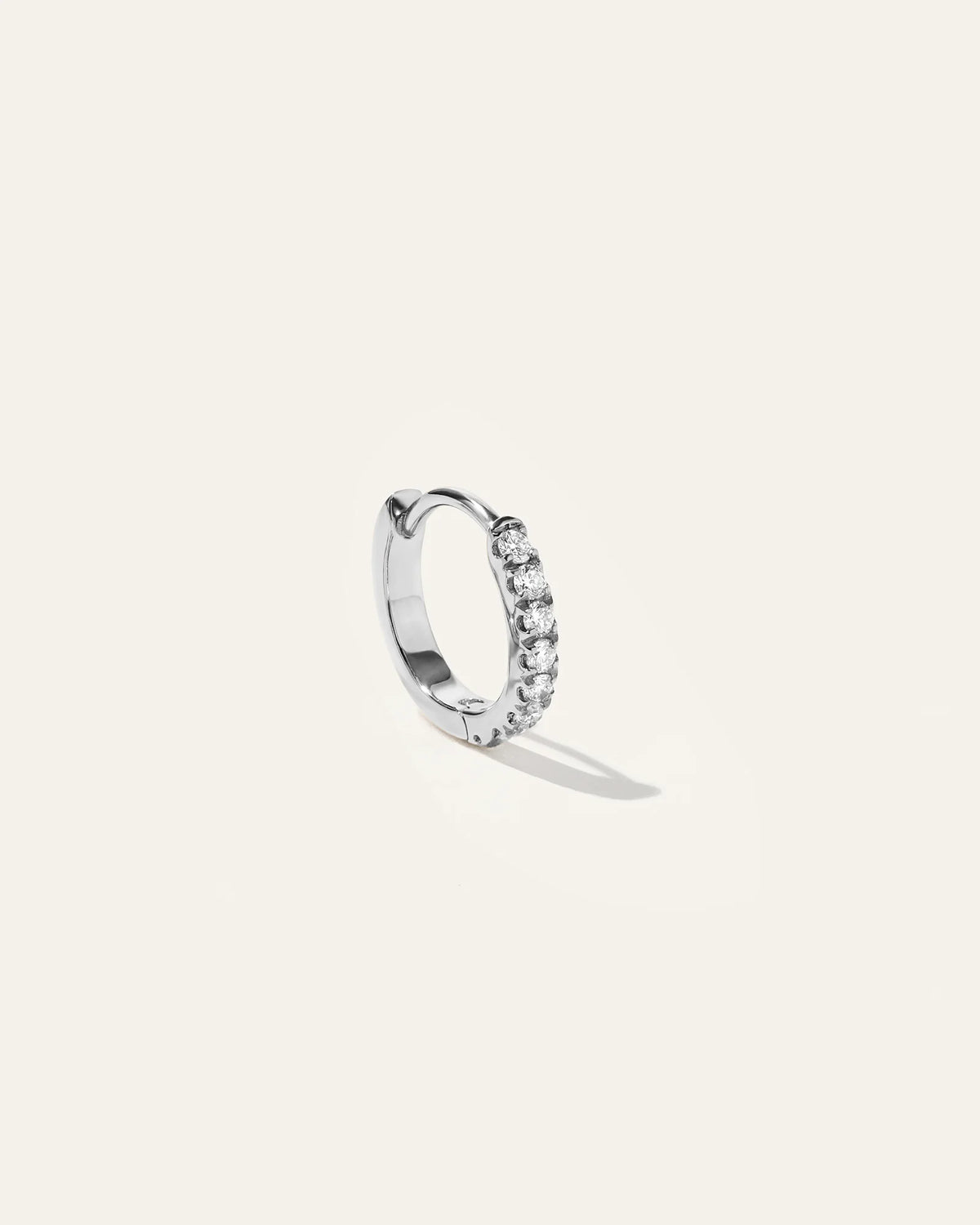 14K Gold Pave Diamond Second Piercing Tiny Huggie - Single - One Size / Yellow Gold