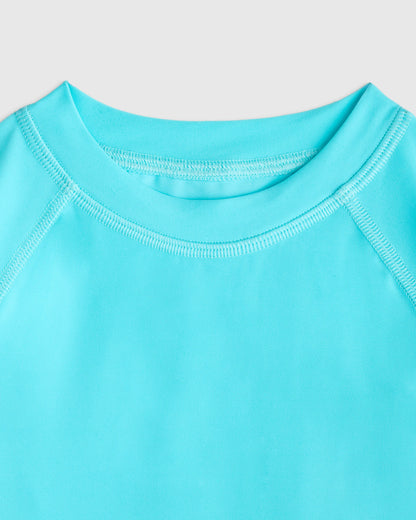 Long Sleeve Raglan Rash Guard - 2T / Island Aqua